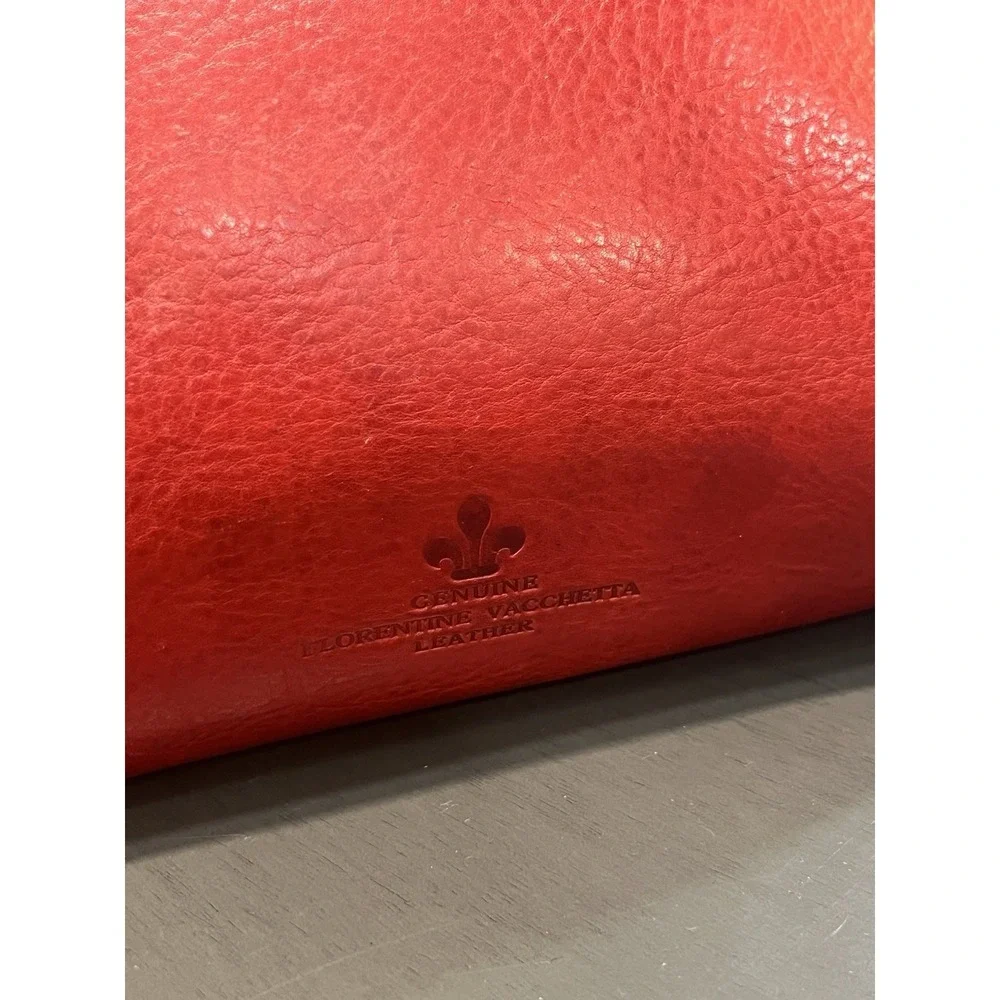 Dooney & Bourke Red Leather Satchel Purse Handbag Florentine Vacchetta Rare